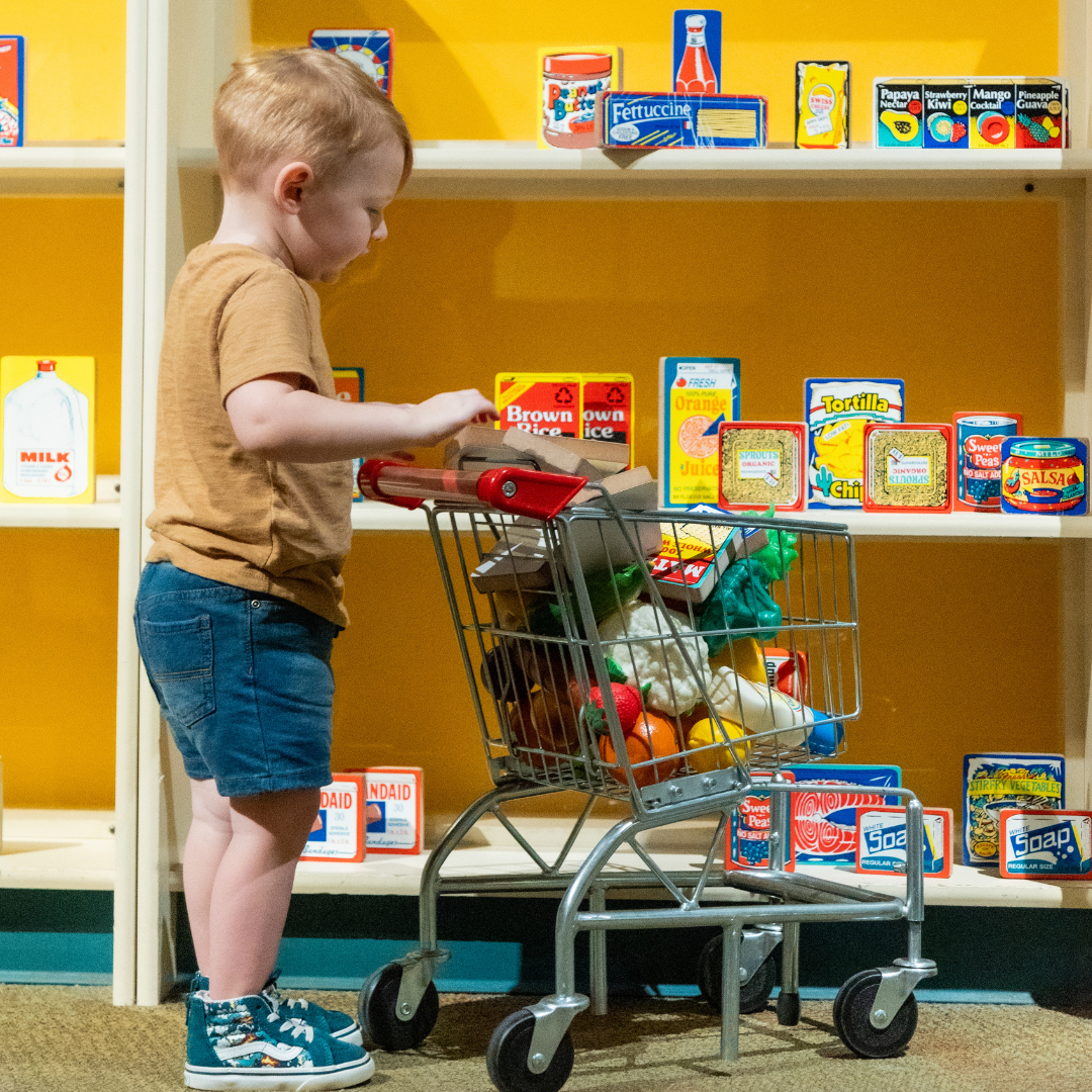 Kid with shopping cart